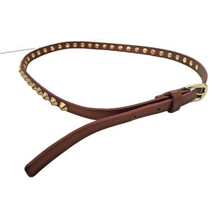 Medium TopShop Women's Brown Skinny Belt Goldtone Studs